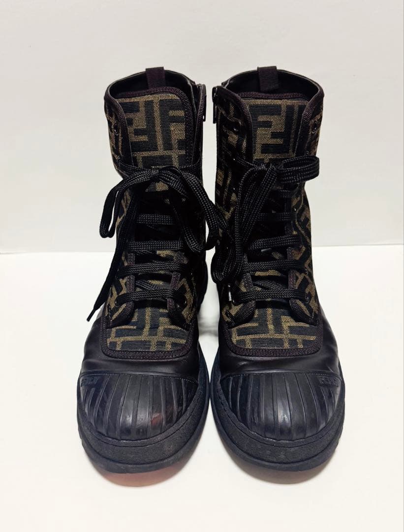 FENDI フェンディ　ズッカ柄　ハイカット　ブーツ　24cm kids ユニ