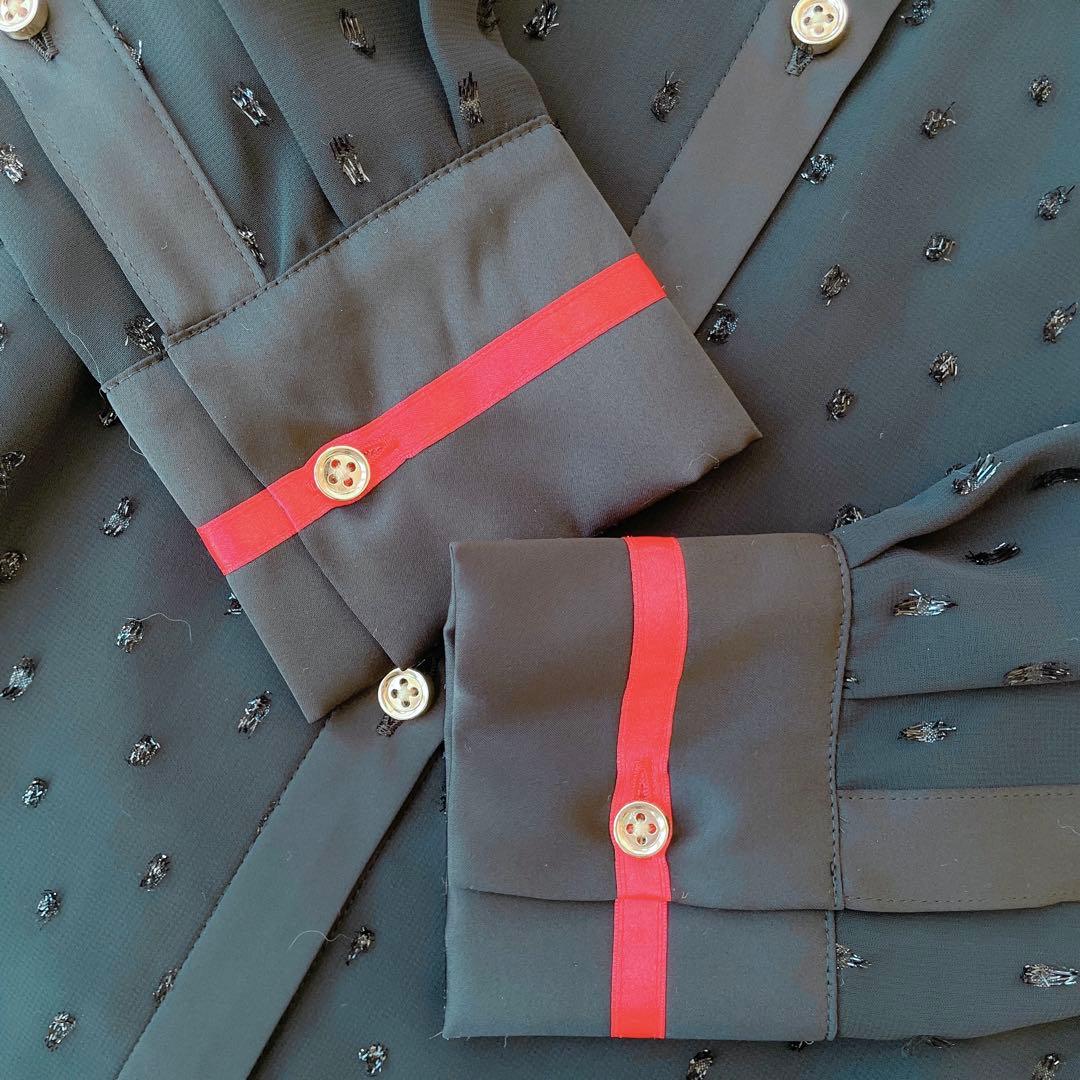 【未使用✨】DRESSTERIOR フィルムドットフリルネックブラウス