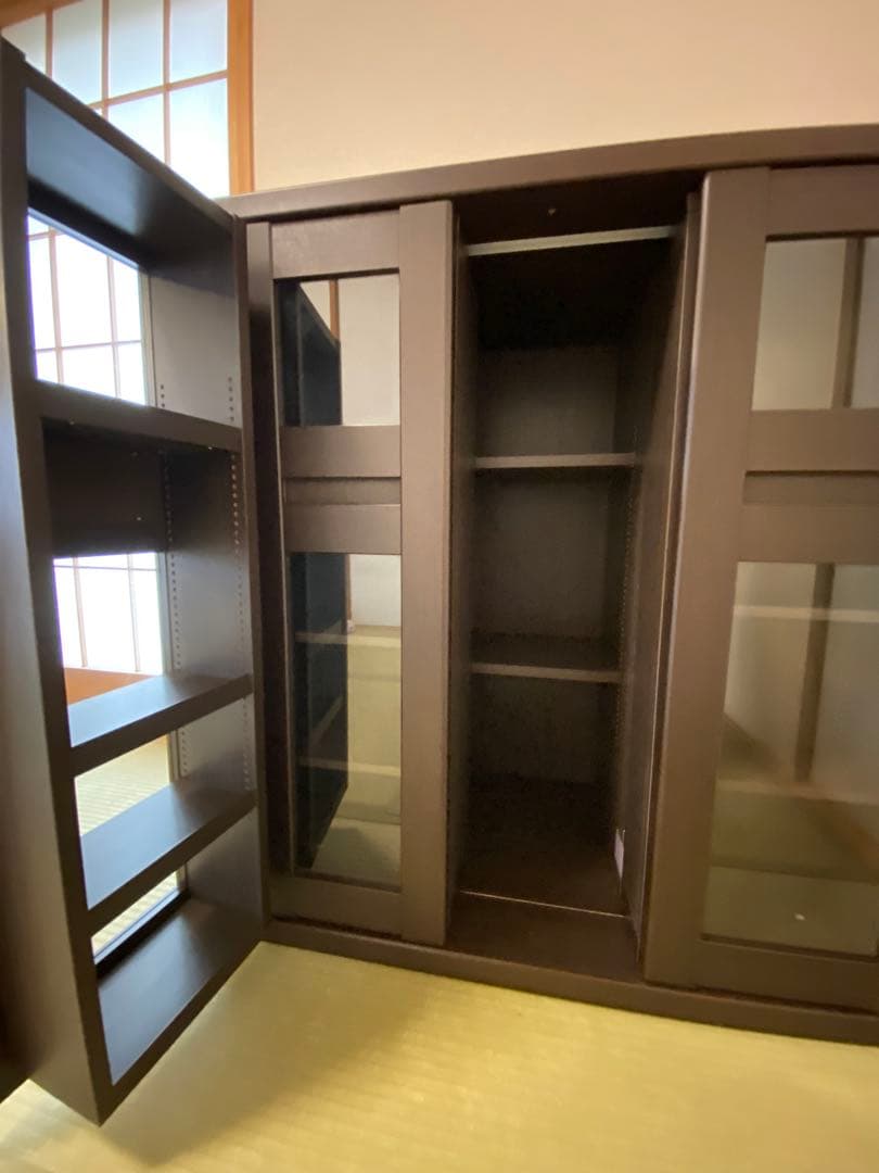 通販生活　スライド書棚300 ダークブラウン　カタログハウス