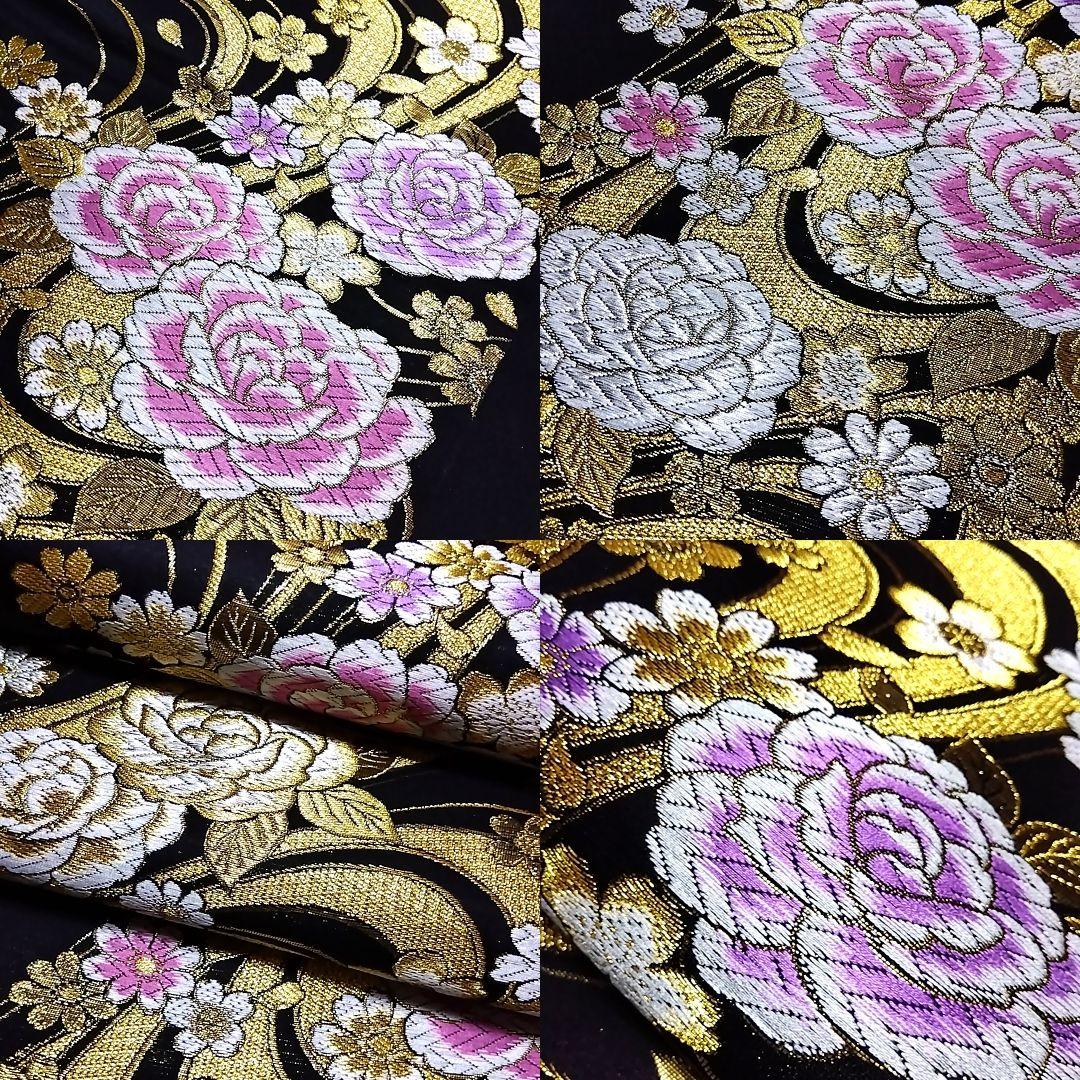 振袖 成人式 赤 袋帯 セット 黒 銀通し 縦ぼかし 裄丈67 裄67