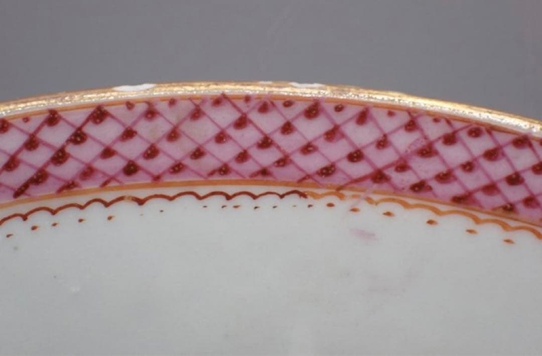 中国古美術品　清の乾隆時代　粉彩皿　本物保証 23cm