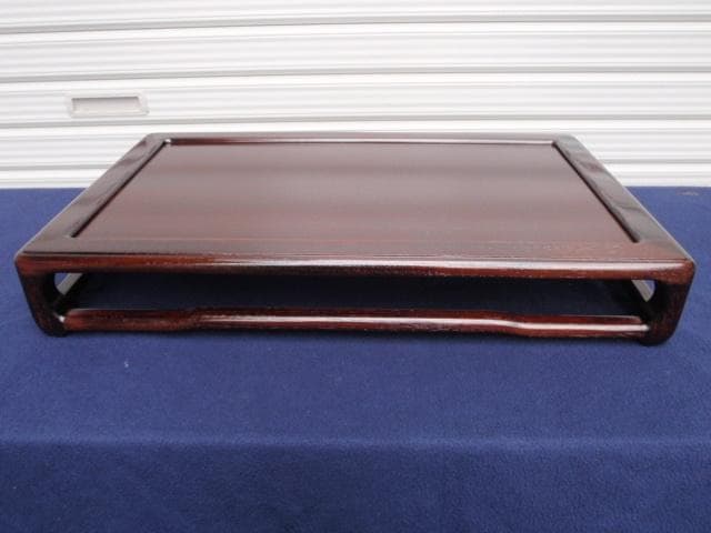 新品♪ 巾54cm 花梨 無垢 だるま型 平花台 飾り台 香炉台 盆栽台 漆塗り