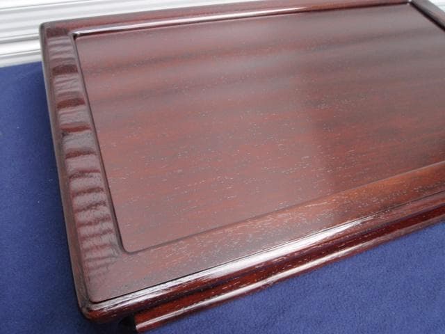 新品♪ 巾54cm 花梨 無垢 だるま型 平花台 飾り台 香炉台 盆栽台 漆塗り