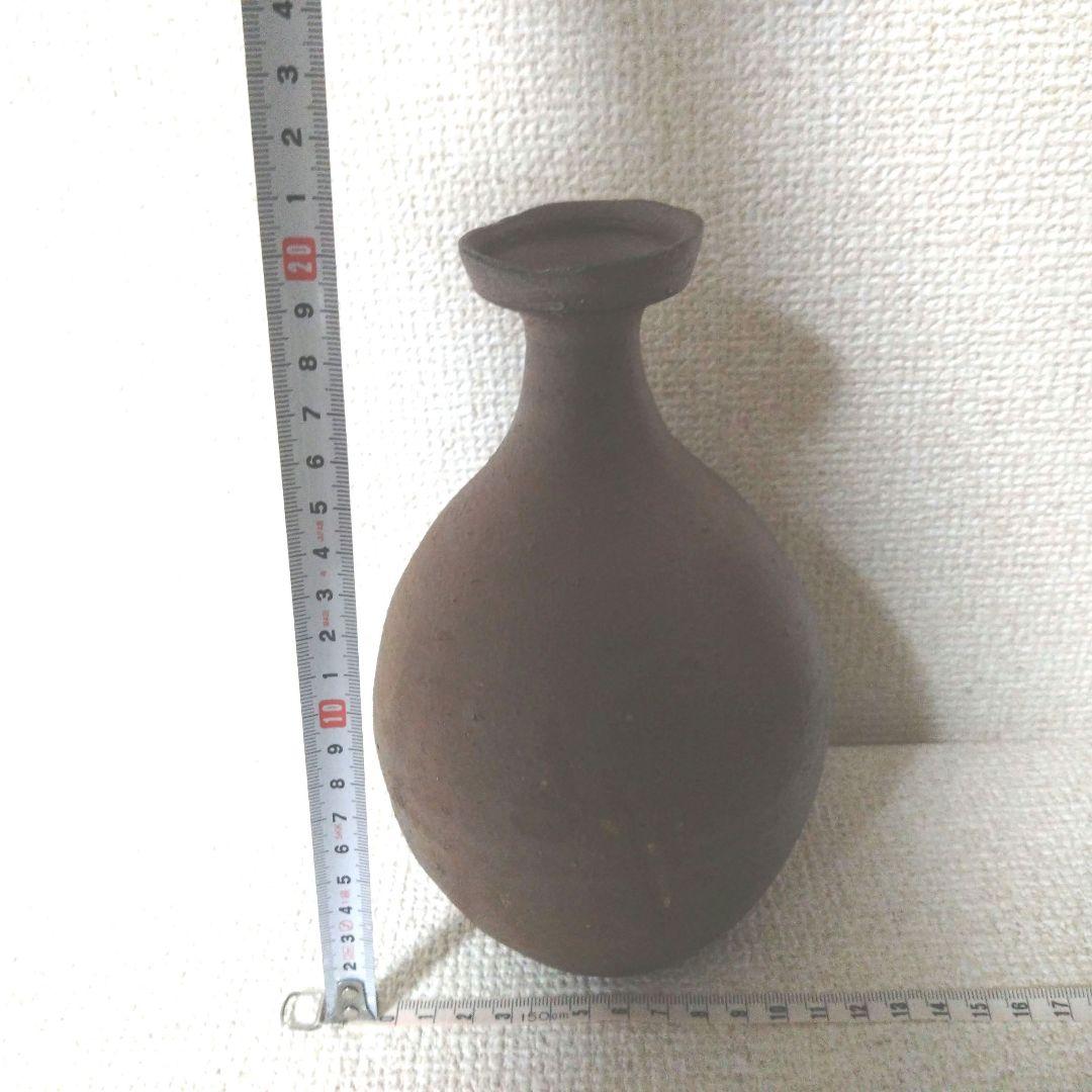 【岡山県重要無形文化財　藤原　建　作】備前焼　一輪花入　共箱