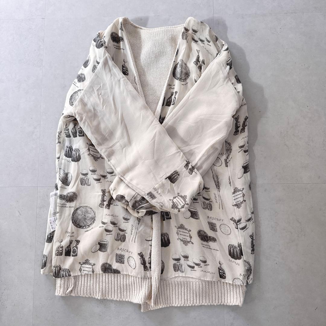 定価2.2万BEARDSLEYビアズリー長袖お菓子プリントカーディガン