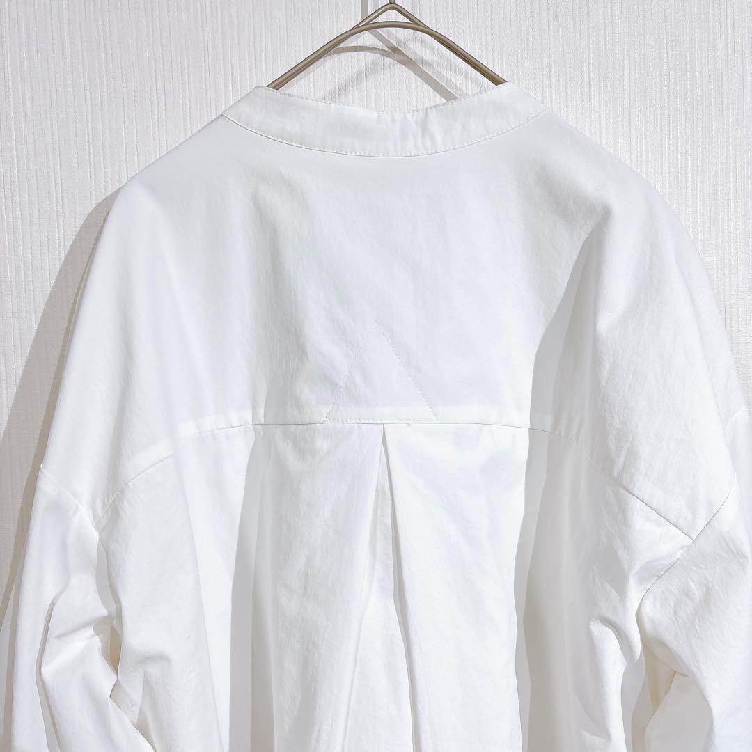 UN3D. アンスリード　パターンミックスシャツ　アシンメトリー　ホワイトシャツ