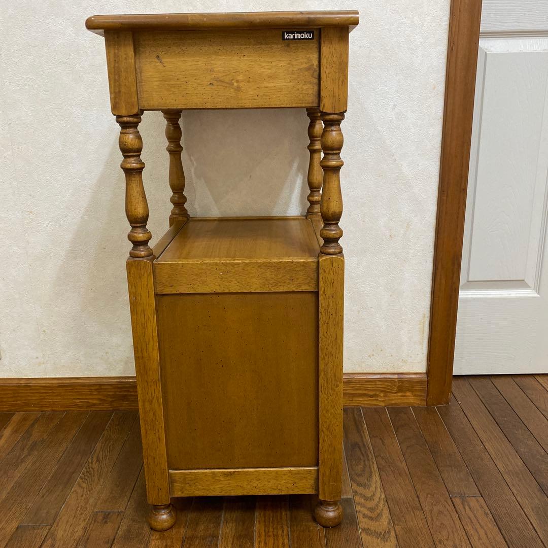 カリモク【電話台】 木製　アンティーク　花台 収納棚