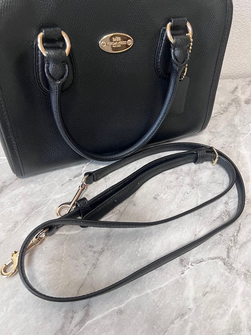 【新品級】皮の香り残る COACH F33329 黒 2wayショルダーバッグ