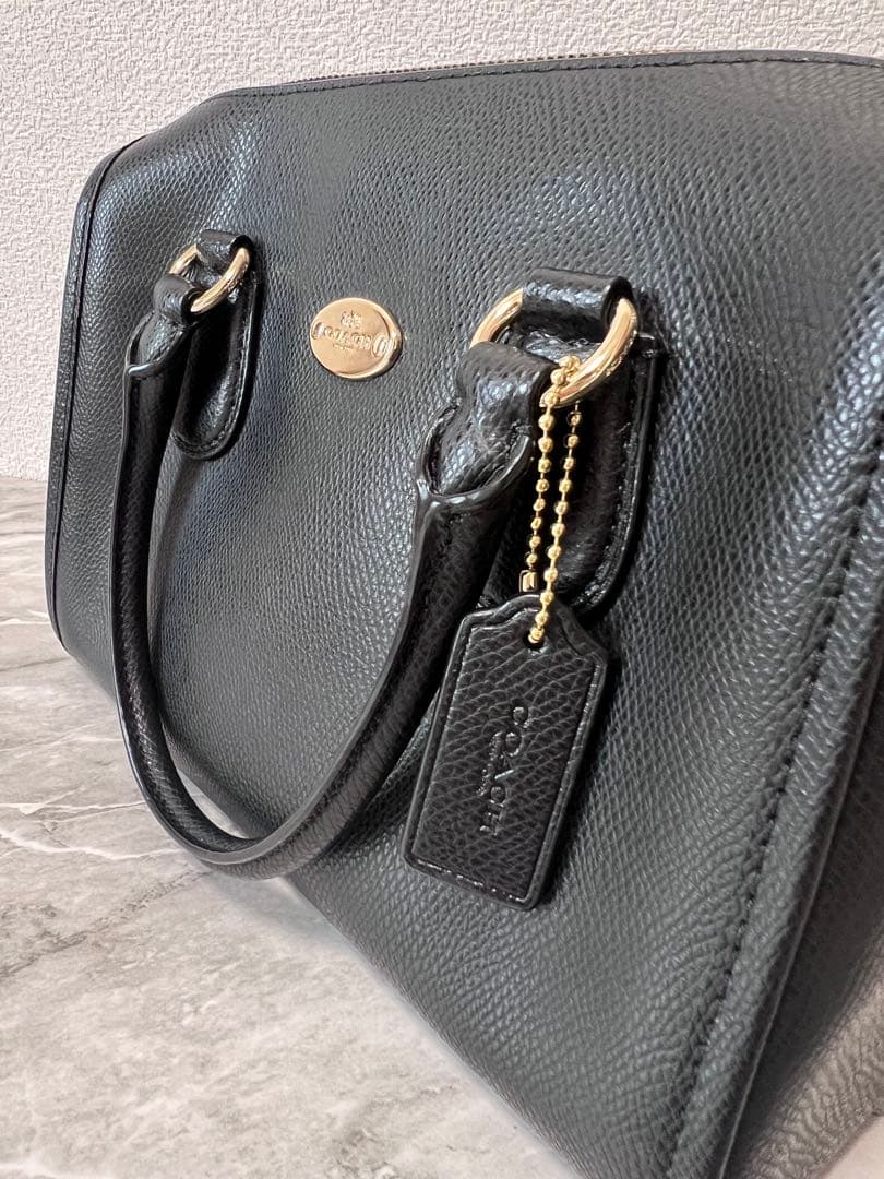 【新品級】皮の香り残る COACH F33329 黒 2wayショルダーバッグ