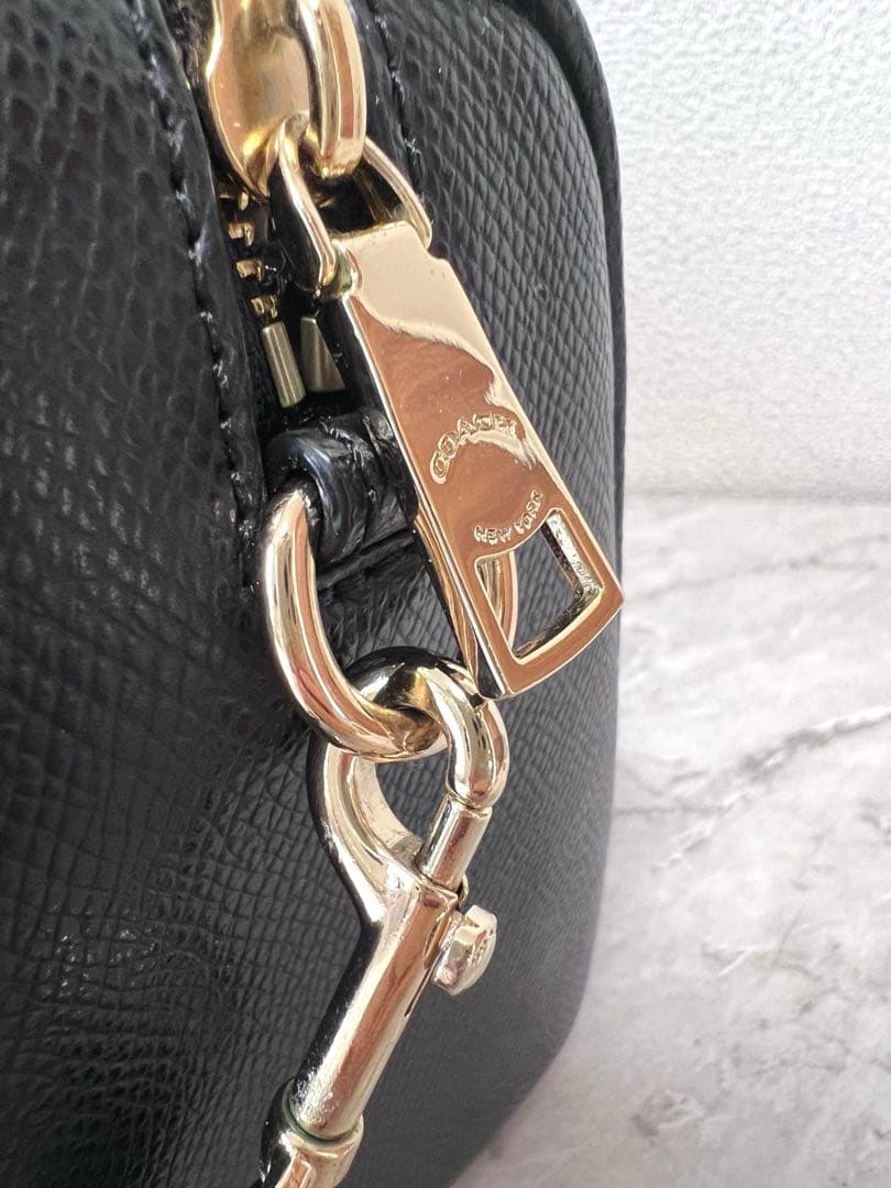 【新品級】皮の香り残る COACH F33329 黒 2wayショルダーバッグ