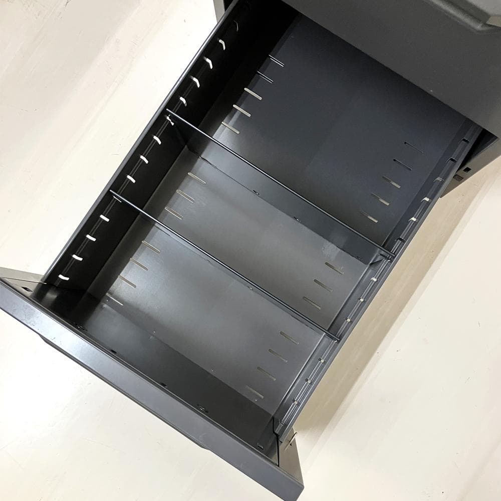 #2774-2　UCHIDA　スチールワゴン　サイドワゴン　デスクワゴン　鍵あり