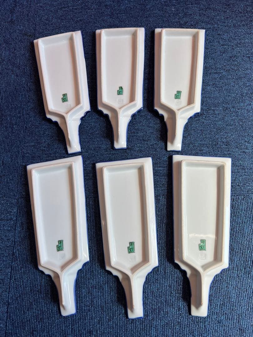 1069 　幸楽窯　有田焼　伊万里 色絵 梅にうぐいす 羽子板　6客