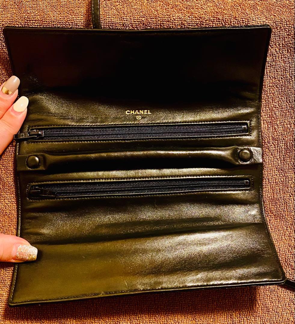 CHANEL ブラックレザー アクセサリーケース