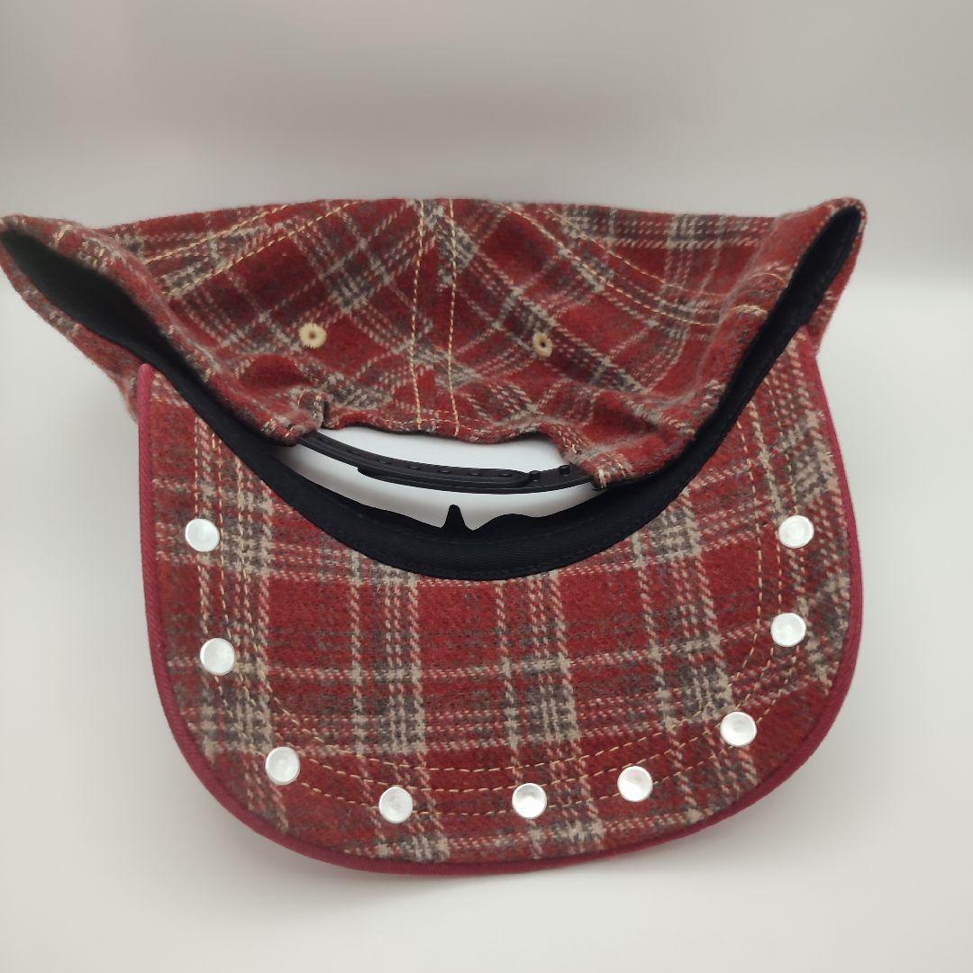 帽子 ec melodi Red Plaid Star Studded Hat