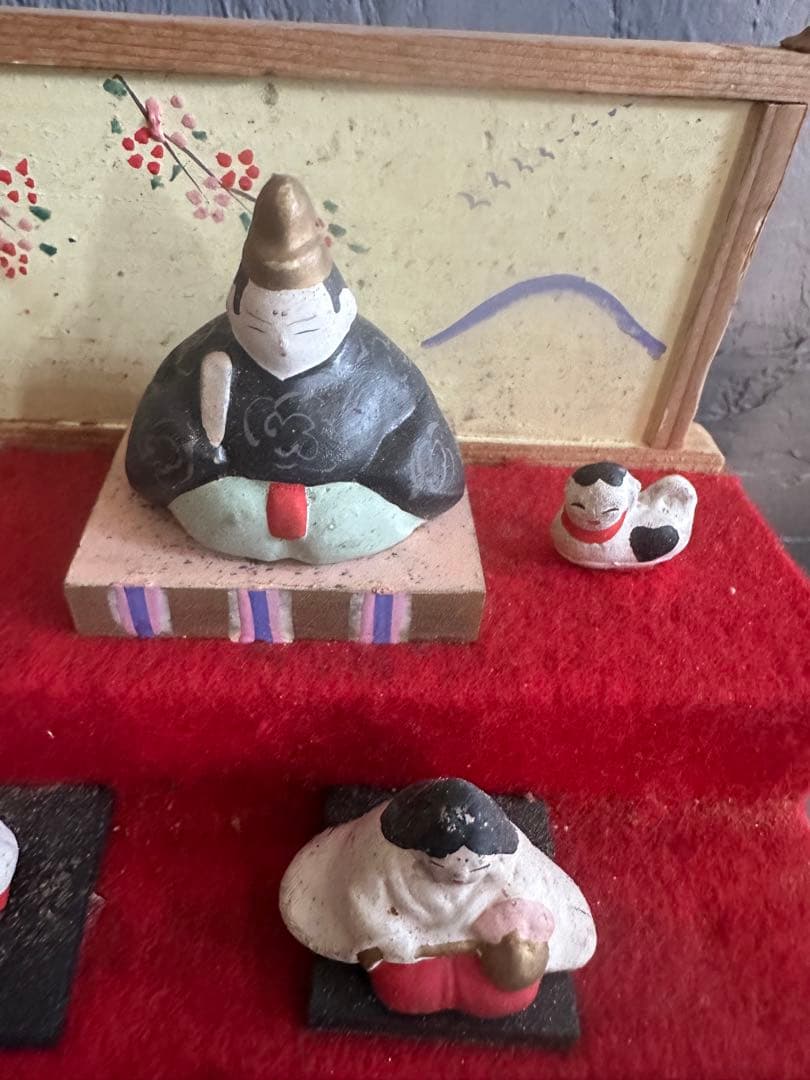 希少品❣️可愛すぎる❣️ヴィンテージ土人形　雛人形段飾りミニチュア