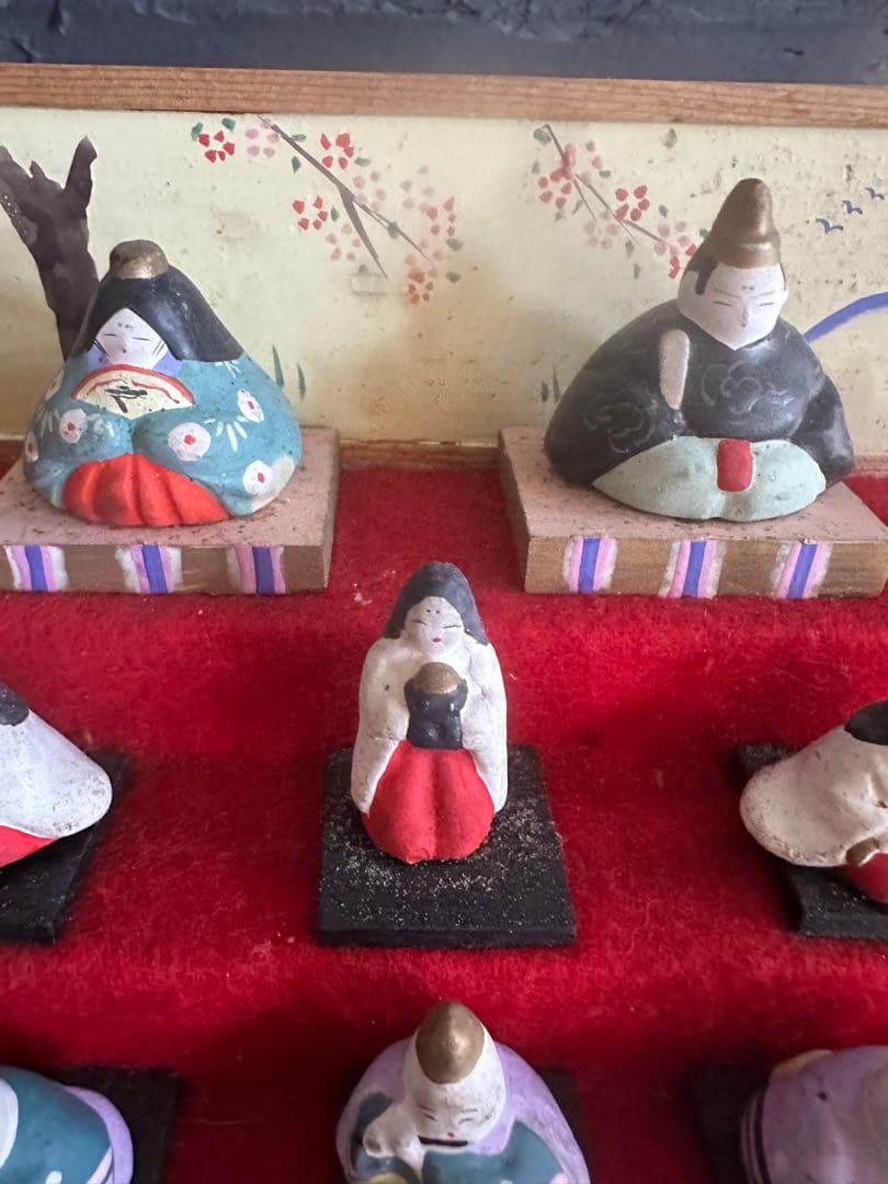 希少品❣️可愛すぎる❣️ヴィンテージ土人形　雛人形段飾りミニチュア