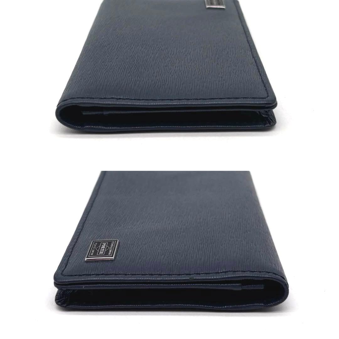 ✨美品✨ポーター　名刺入れ　カードケース　カレント　レザー　ネイビー