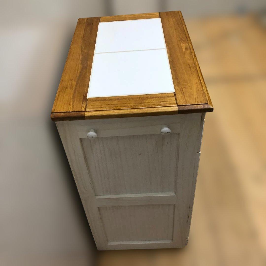 送料無料 キッチンカウンター MUD-6248WS キャスター付き 88250