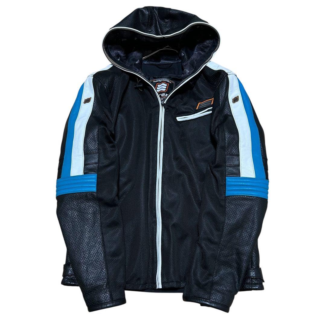 HYOD MHI-117 ライティングジャケット メッシュ&レザー フード付き