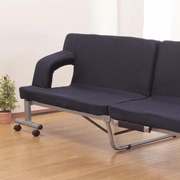 折りたたみ式 ソファベッド (組立不要) (ネイビー)