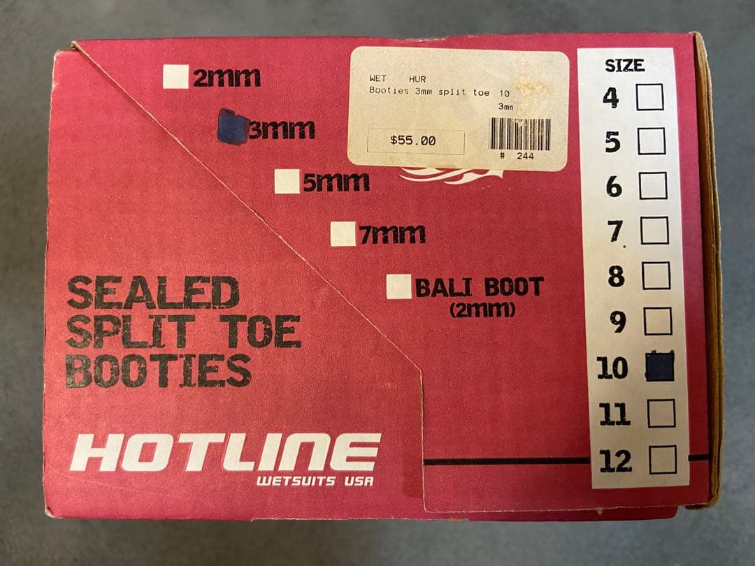 【値引】HOTLINE ウェットスーツ ブーツ付 4/3mm