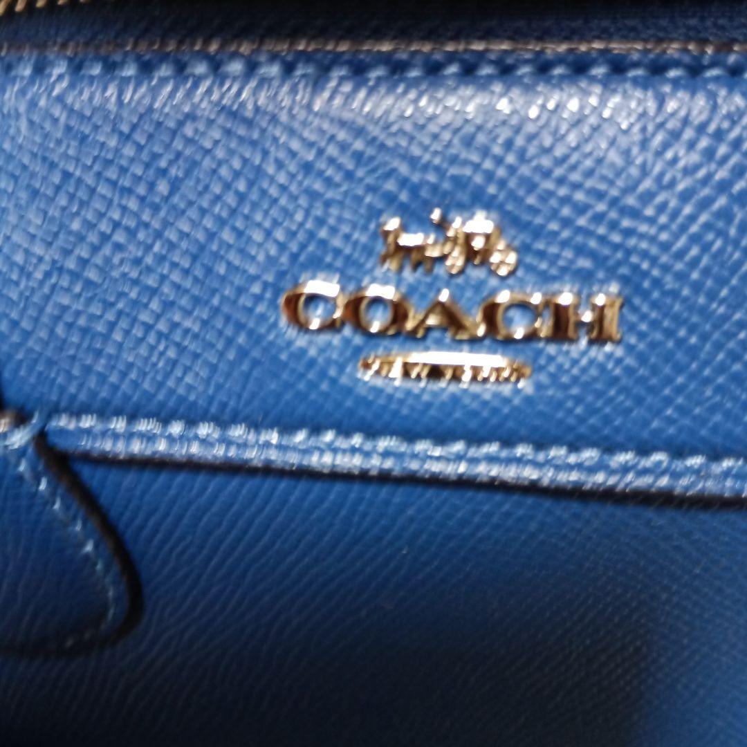 はなまゆです　coach ミニボストン　2wayショルダーバッグ ブルー