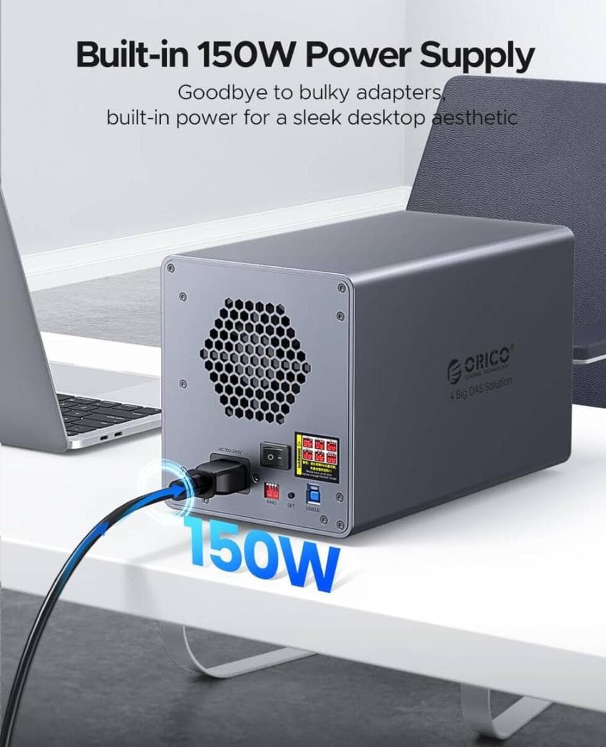 ORICO　RAID機能HDD ケース 3.5インチ 4台 22TB*4 USB