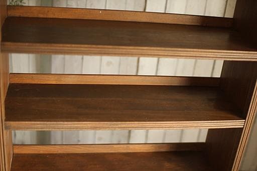 古い木製の収納棚　6段　くさび式本棚　食器棚　オープンラック　古家具　古道具