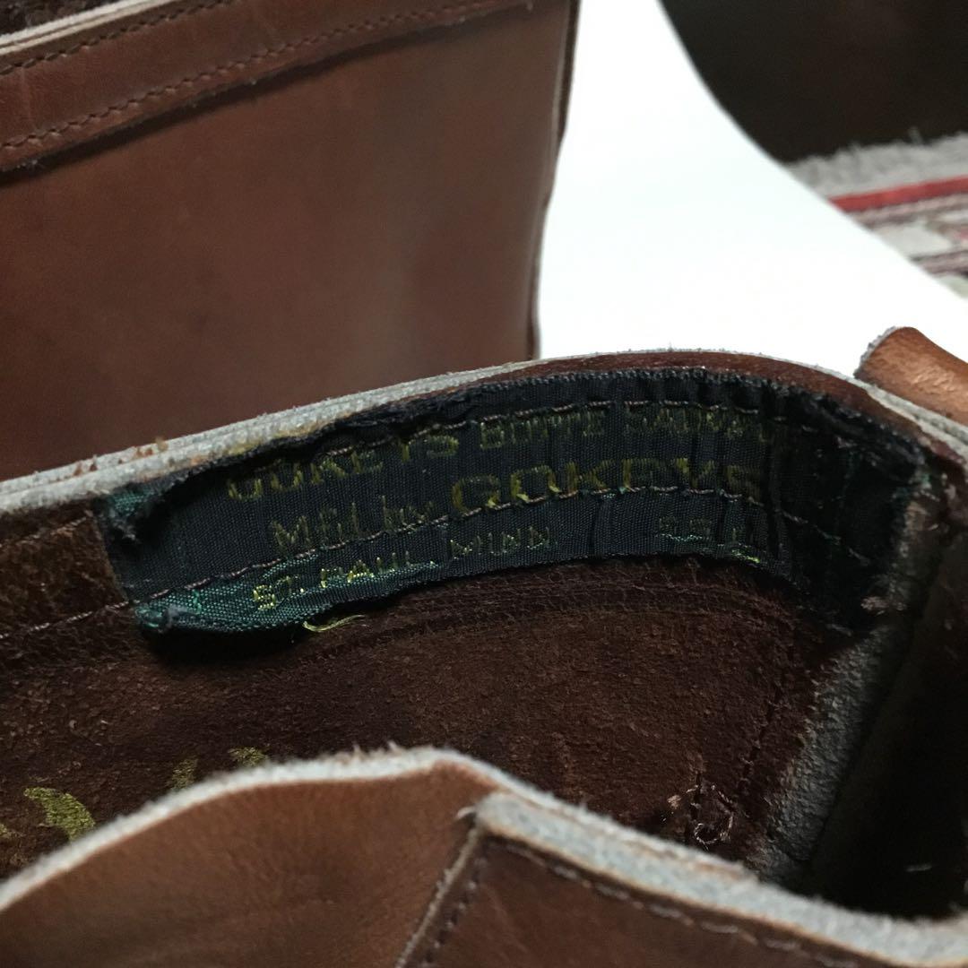 ブラウンレザー ミドルブーツ バックル付きラッセルモカシンスネークブーツゴーキー