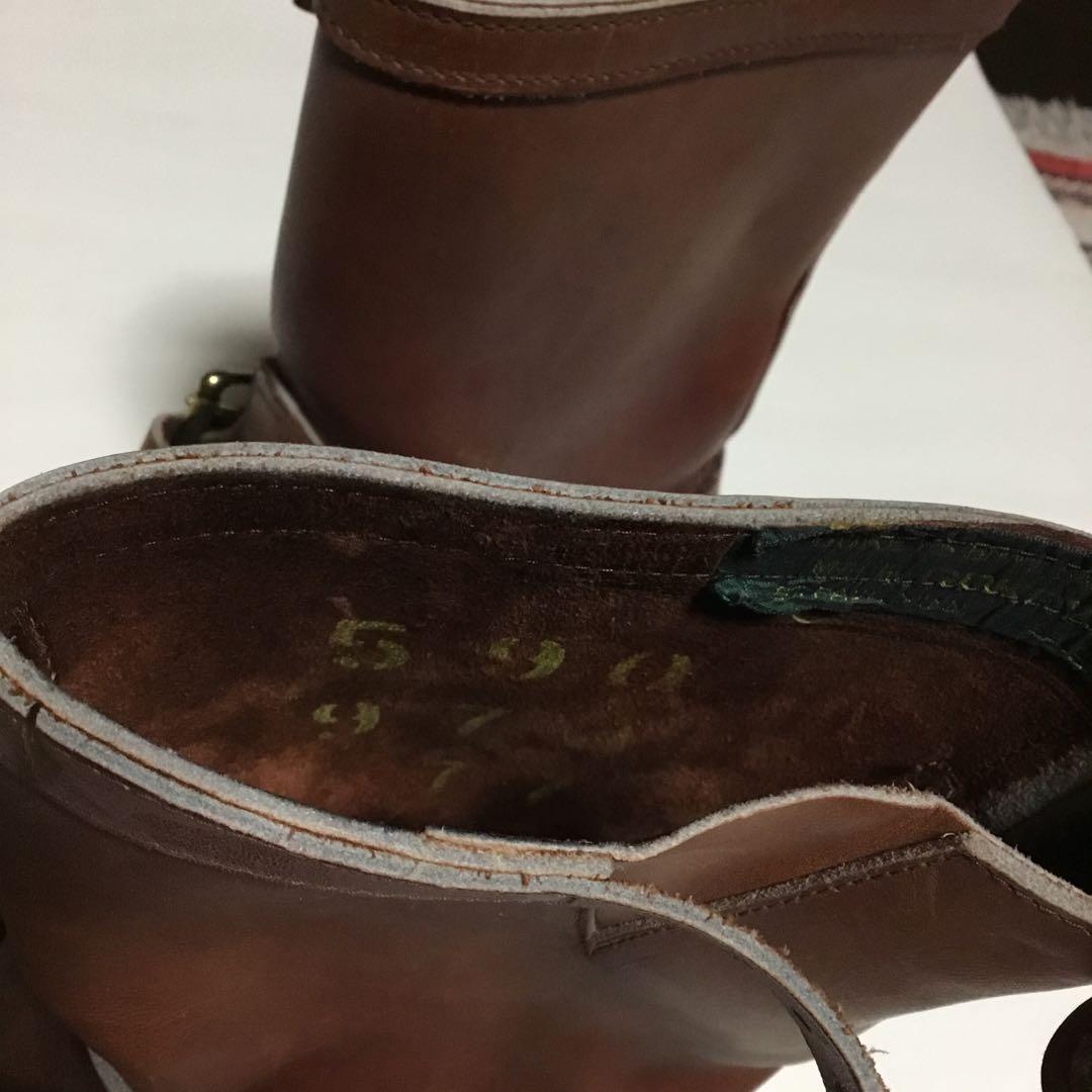 ブラウンレザー ミドルブーツ バックル付きラッセルモカシンスネークブーツゴーキー