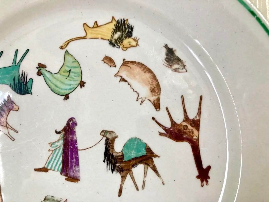 ARABIA Made in Finland アンティーク動物イラストの陶器皿