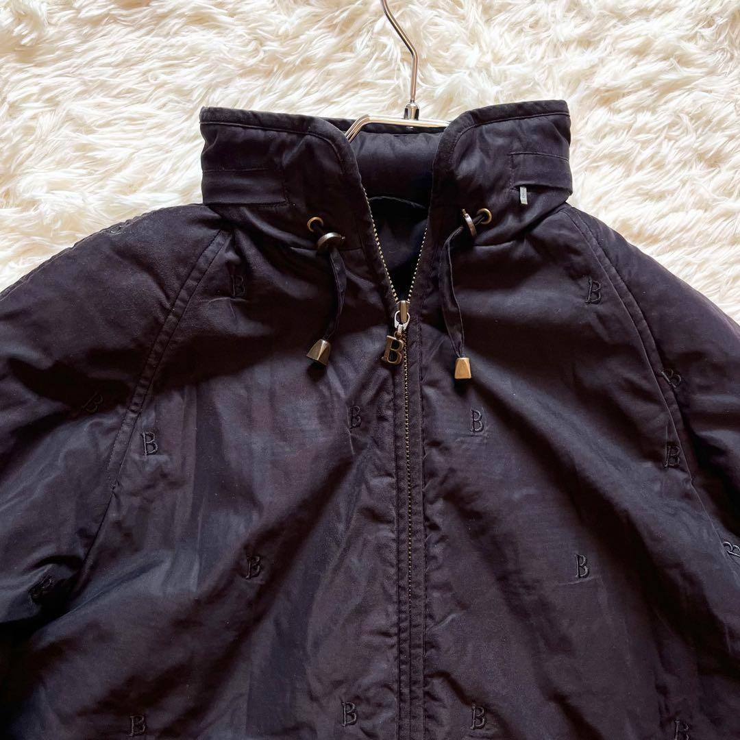 希少✨BURBERRY　バーバリー　ロングコート　裏チェック　ロゴ刺繍　ブラック