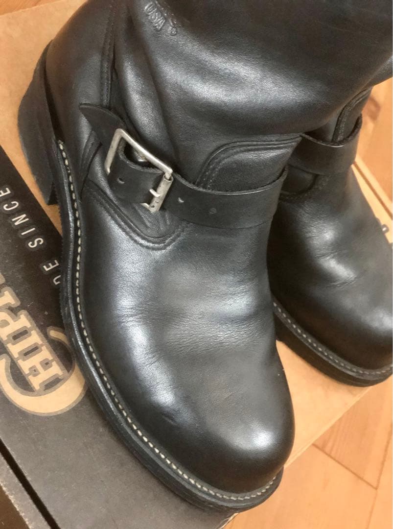 Chippewa ブラックエンジニアブーツ