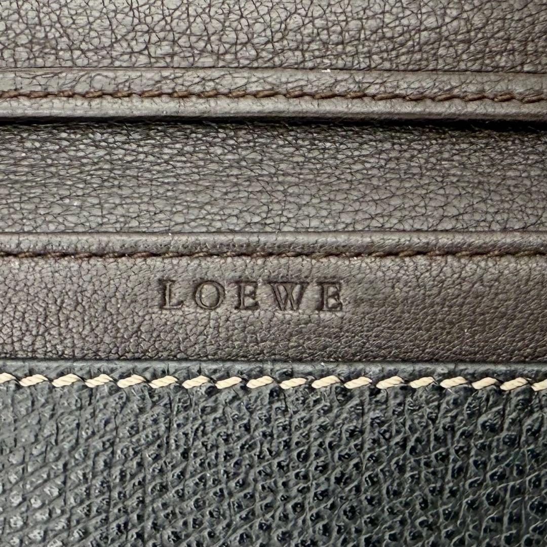 ロエベ カードケース フラグメントケース 名刺入れ　アナグラム レザー ブラック