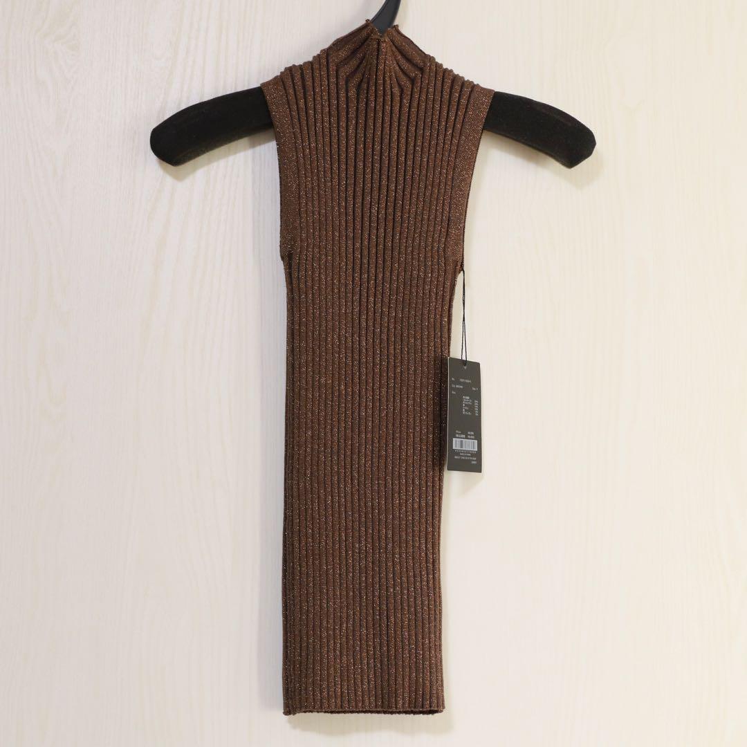 未使用anuansシルクブレンドベーシックニットカーディガンノースリーブニット