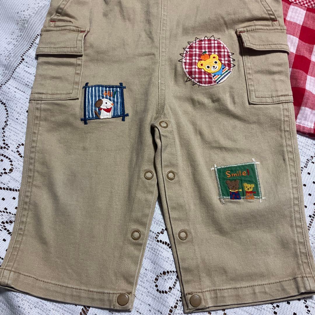 専用☆美品☆ミキハウス 80 cm オーバーオール シャツ付き