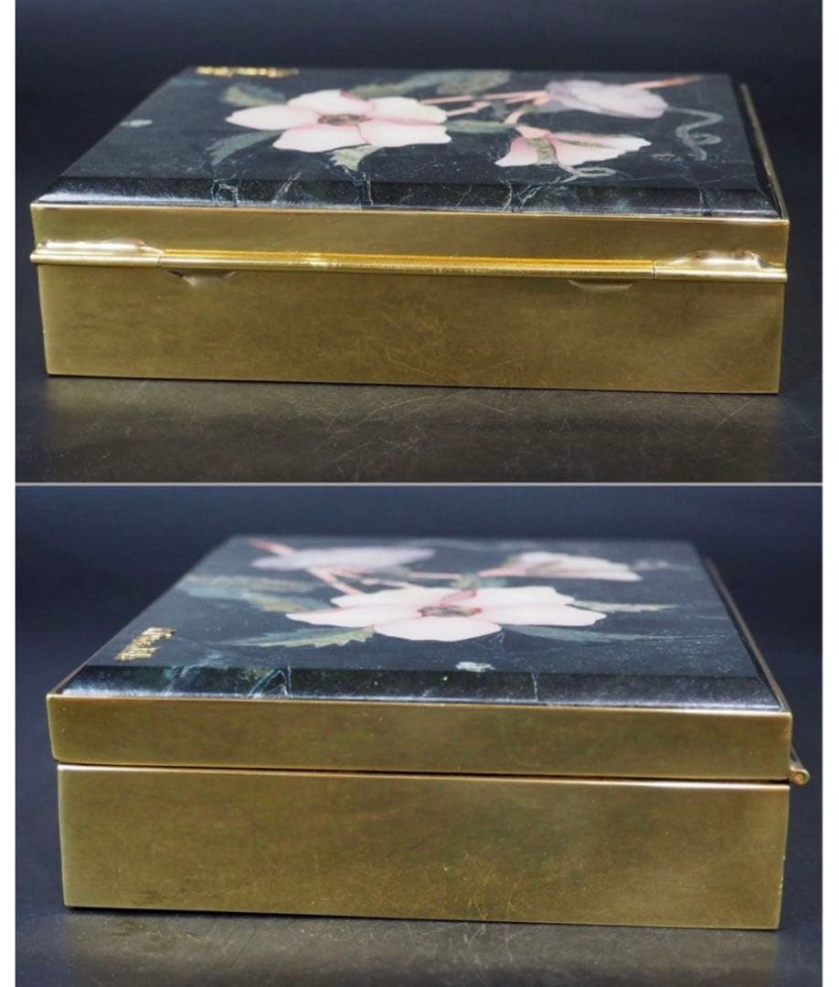 送料無料 ブラジル　石細工金鍍金宝石箱