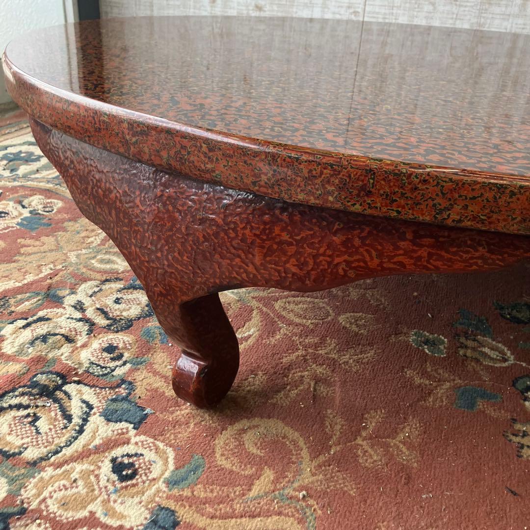 昭和レトロ 津軽塗り 螺鈿 円卓 ちゃぶ台 センターテーブル ローテーブル 座卓