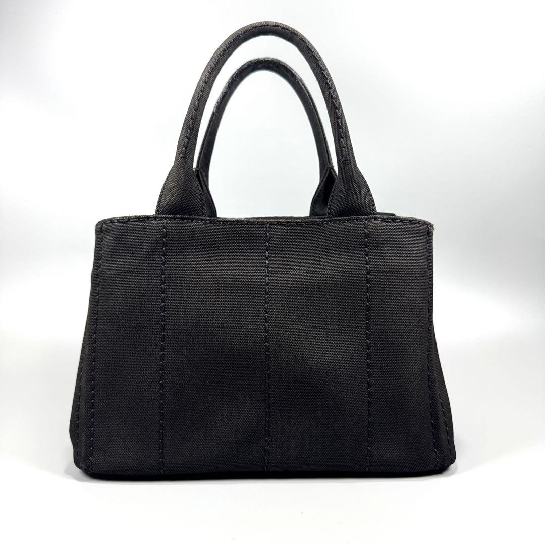 PRADA カナパ S 2way ショルダー付 黒 キャンバス ハンドバッグ