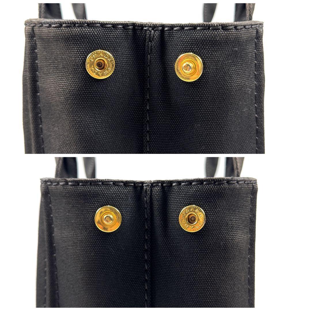 PRADA カナパ S 2way ショルダー付 黒 キャンバス ハンドバッグ