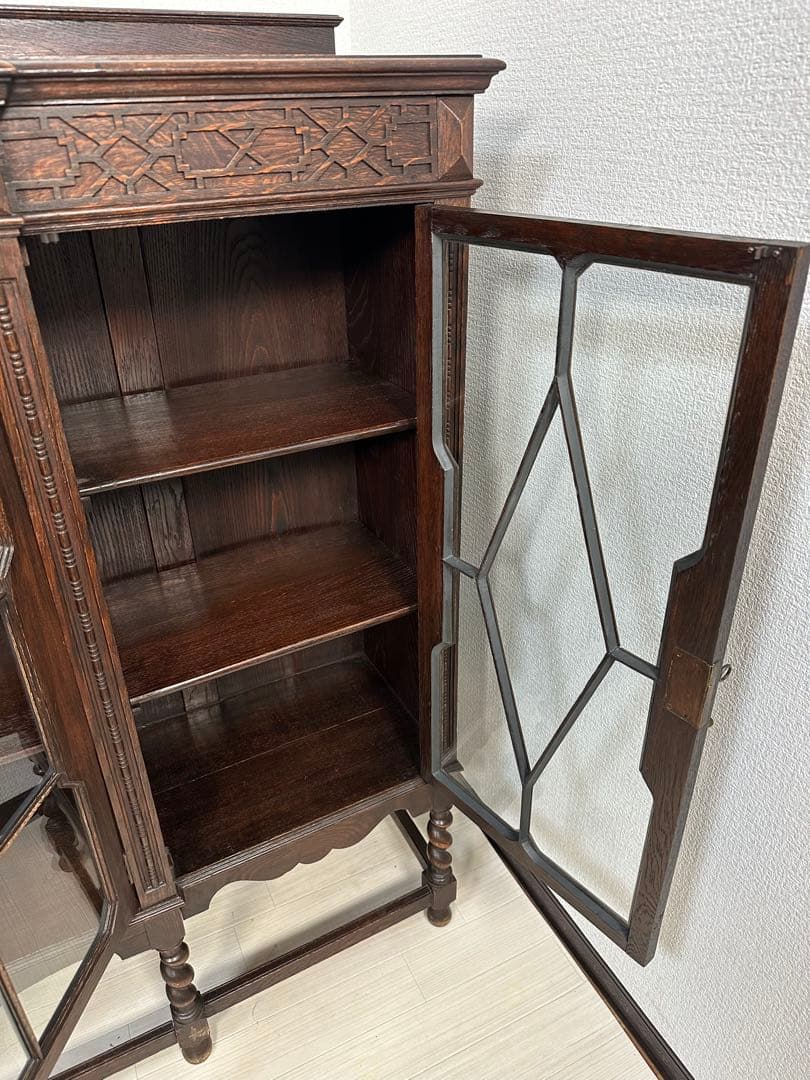 英国 イギリス アンティーク ブックケース ツイストレッグ 管理No.i0※
