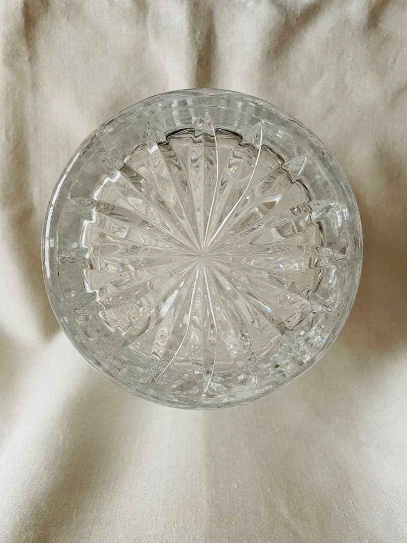 美品　ボヘミアクリスタルハンドカットガラス　花瓶　花器　ヴィンテージ