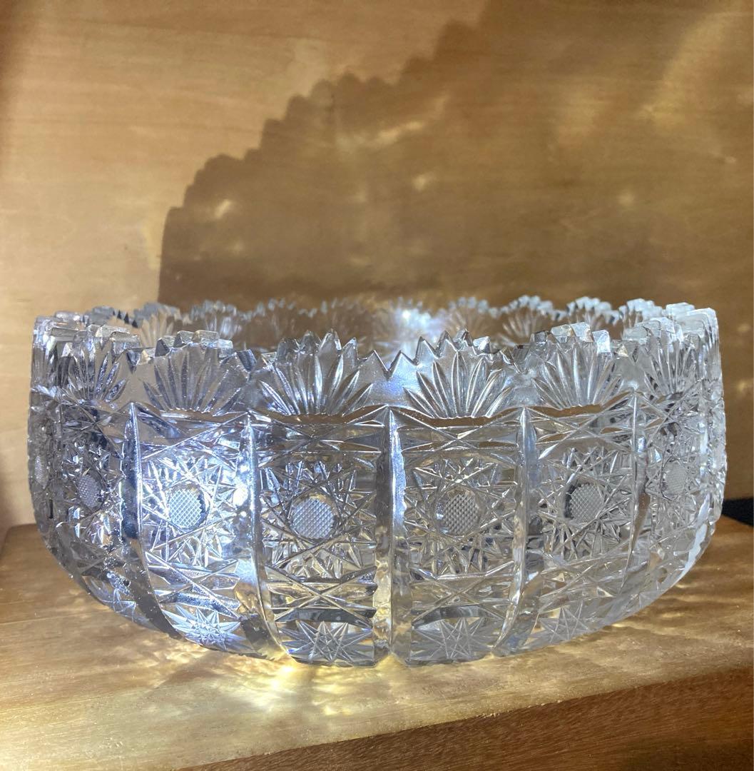 特大 クリスタルボウルLAUSITZERドイツ磁器BLEIKRISTALL24%