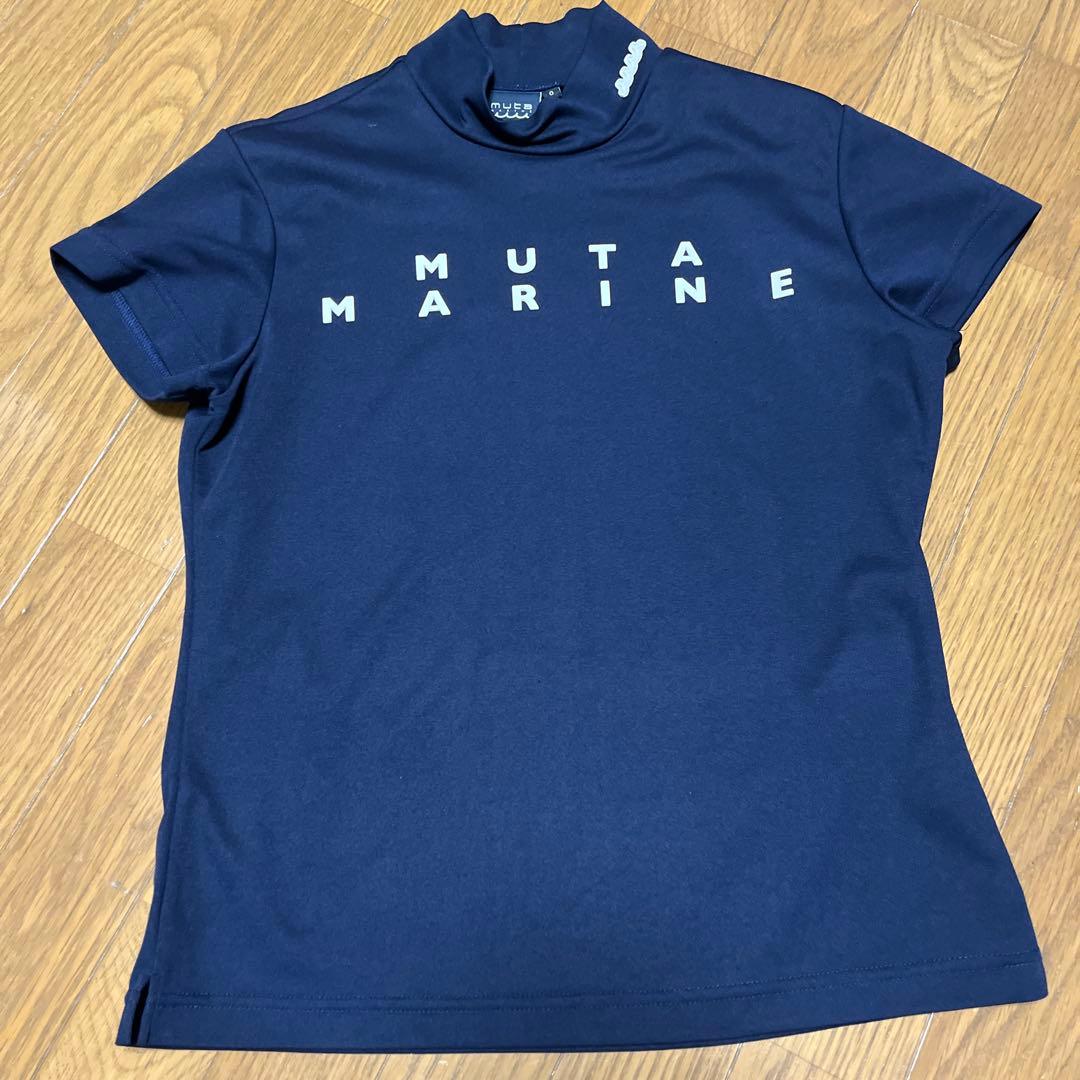 MUTAMARINEGOLF レディースモックネックシャツ　サイズ0 ネイビー