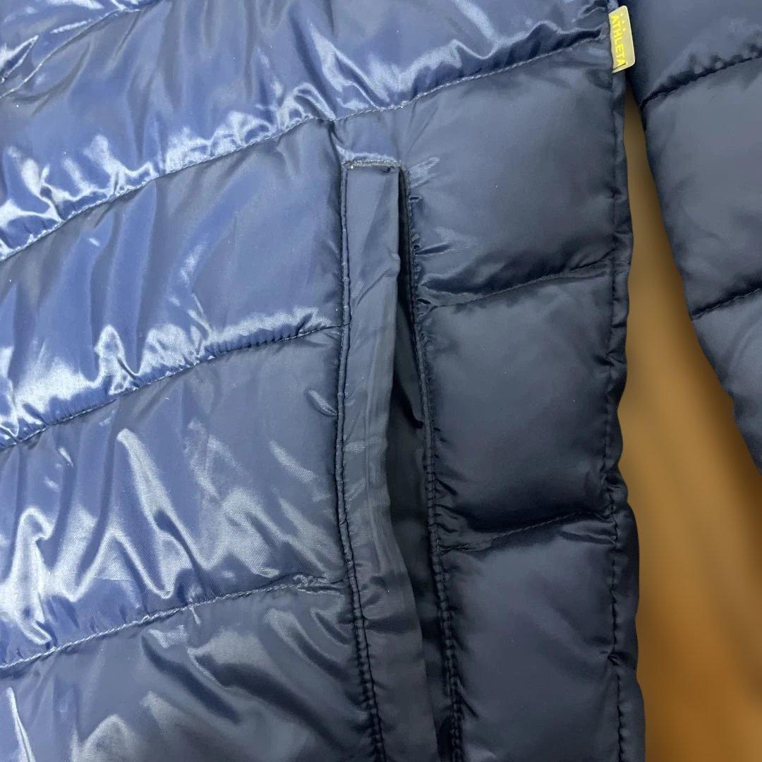 美品　ATHLETA フード付き　ベンチコート 青　防寒　アウター