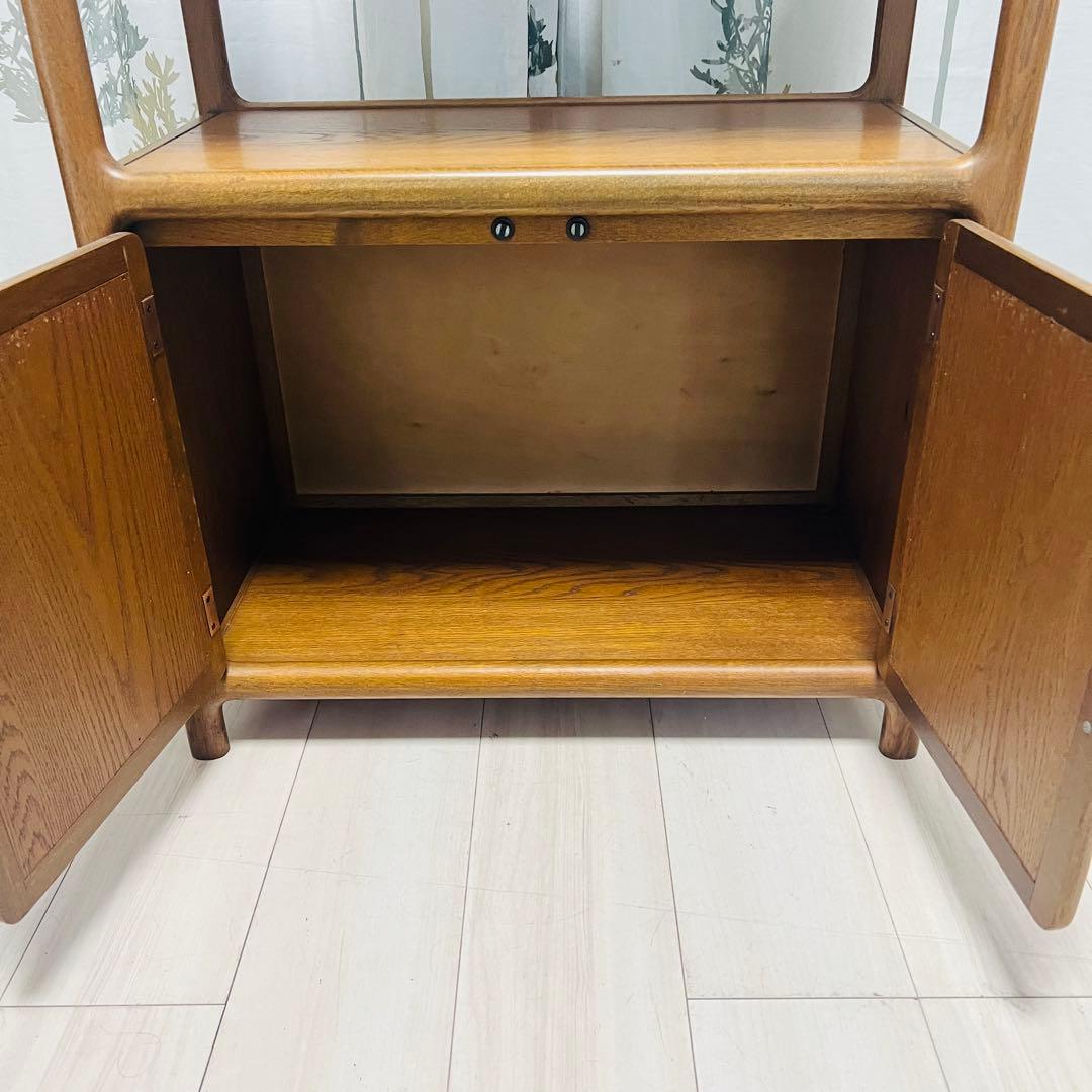 【良品】曙工芸製作所 キャビネット オーク材 リビング収納