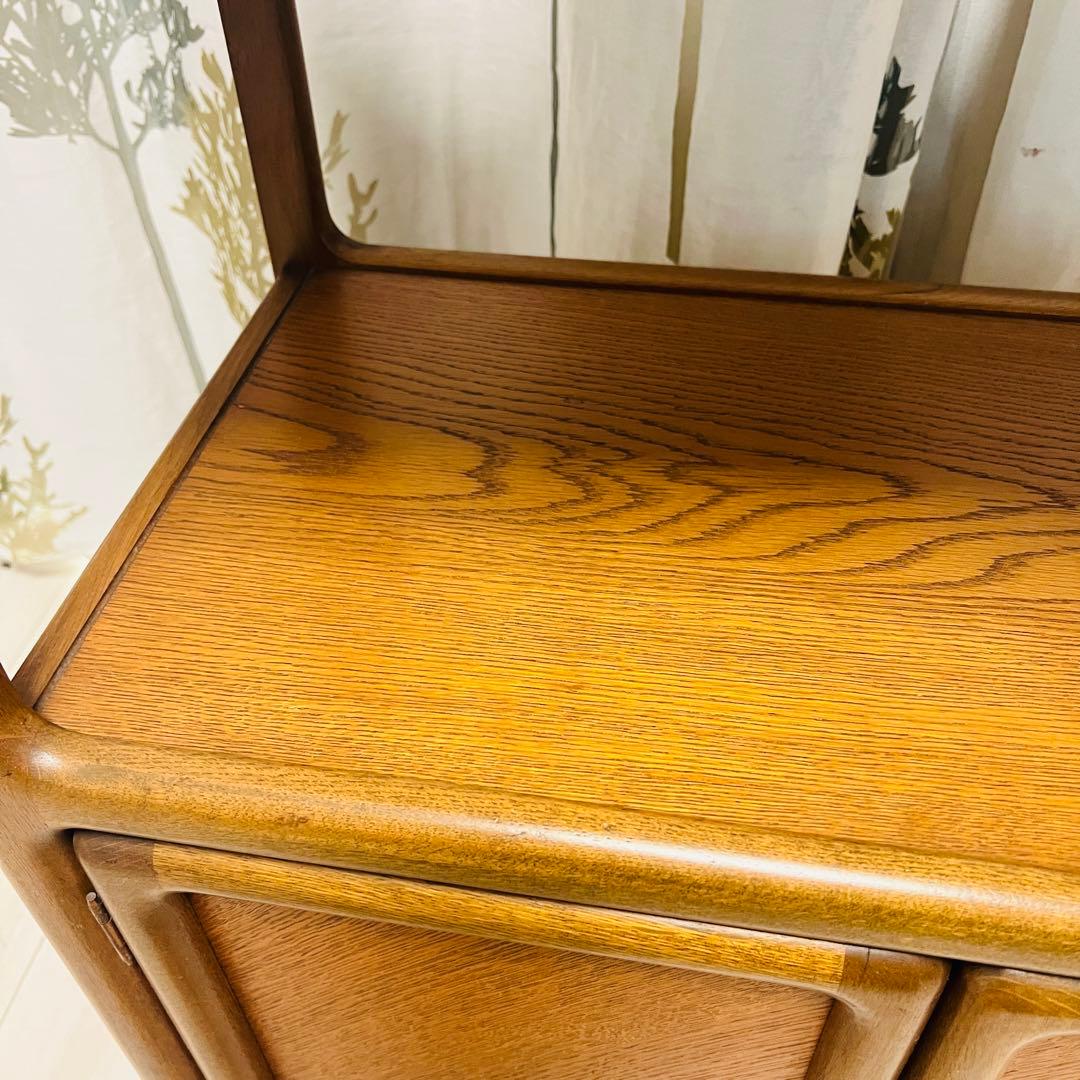 【良品】曙工芸製作所 キャビネット オーク材 リビング収納