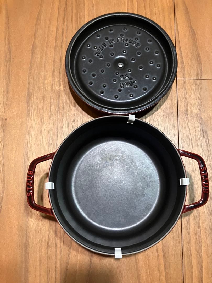 STAUB LA COCOTTE ワインレッド 両手鍋22cm