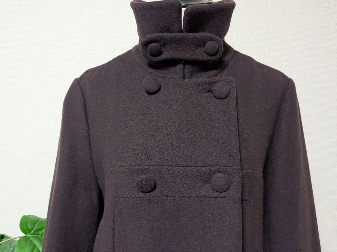 ＭＡＲＮＩ★マルニ★ダークパープル ボタン付きウールコート