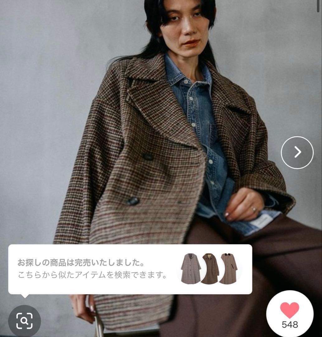 今期 完売品！レプシム ウーリーダブルミドルチェックコート